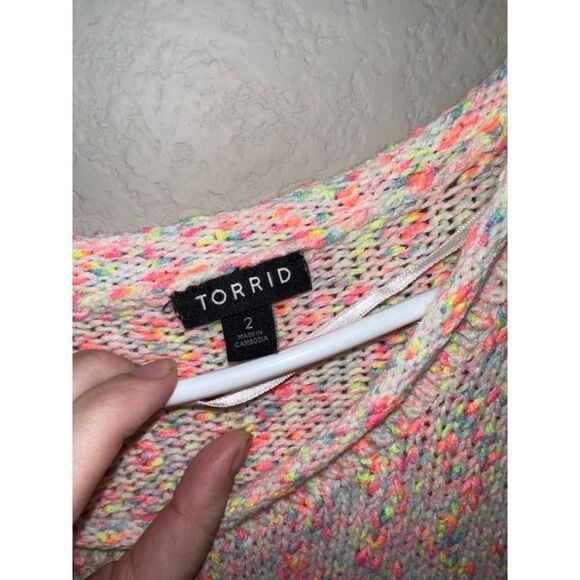 Torrid Marbled Knit Flamingo Sweater - Picture 3 of 6